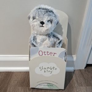 Slumberkins silver otter snuggler BNIB with affirmation card & heart